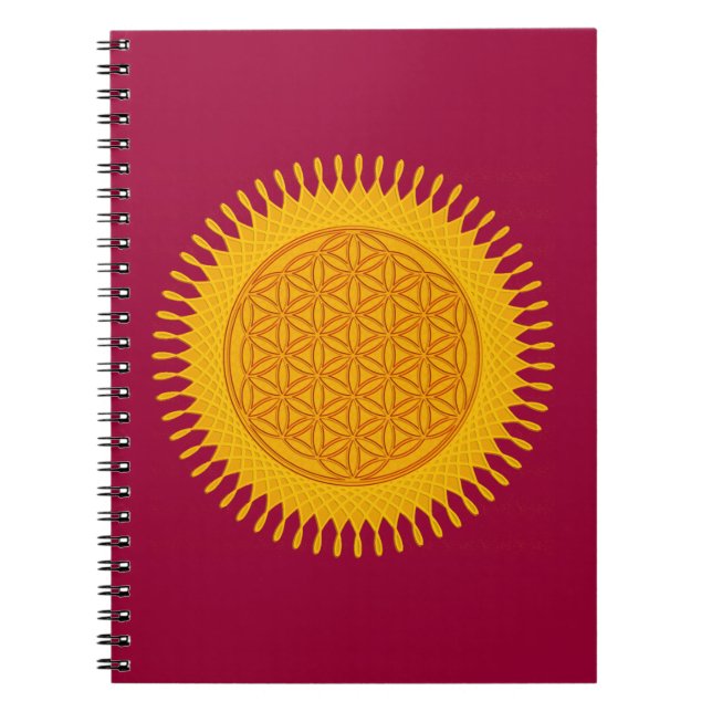 Cuaderno Flor de vida - amarillo soleado (Frente)