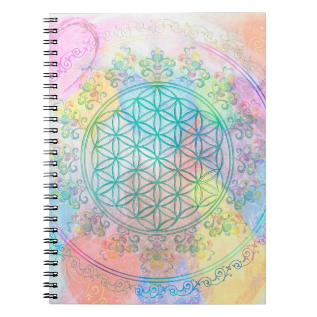 Cuaderno Flor de vida / Blume des Lebens - Corazones de amo (Frente)