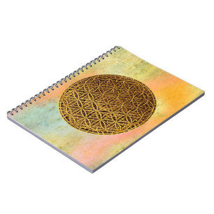 Cuaderno Flor de vida / Blume des Lebens - oro de medallas