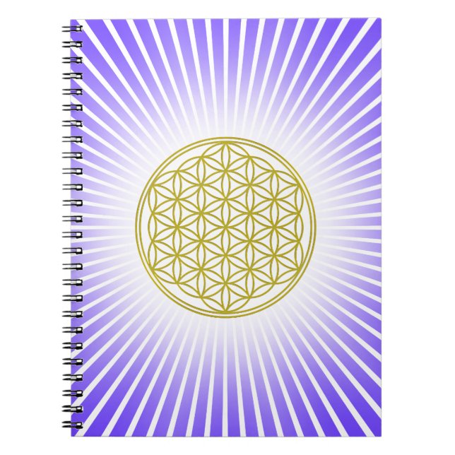Cuaderno Flor de vida / Blume des Lebens - rayos blancos (Frente)