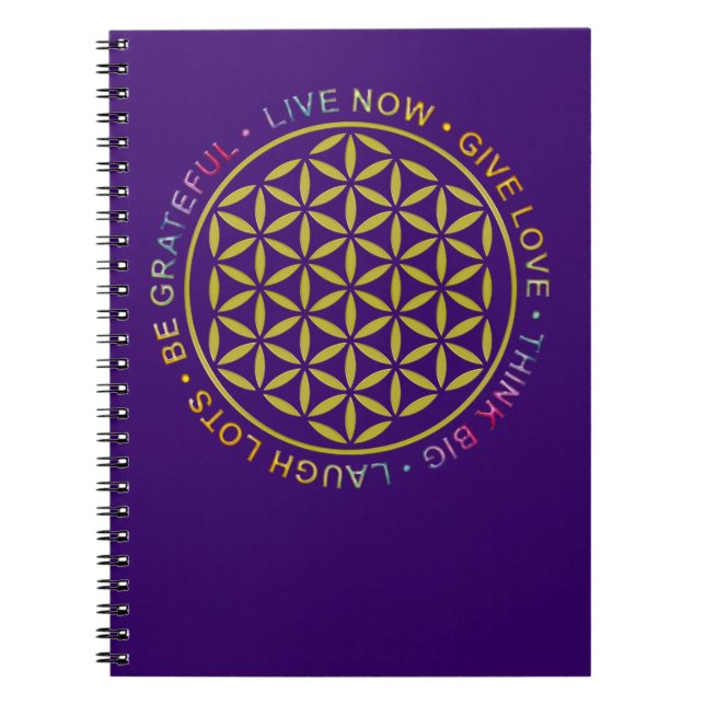 Cuaderno Flor de vida con reglas de vida (Frente)