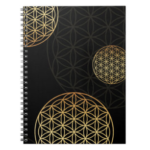Cuaderno Flor de vida dorada