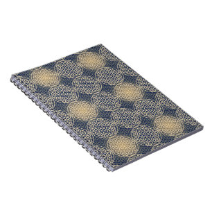 Cuaderno Flor de vida - patrón de sello - arena azul