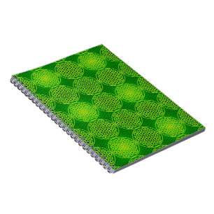 Cuaderno Flor de vida - patrón de sello - verde