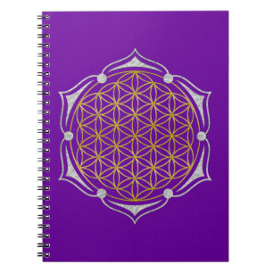 Cuaderno Flor de vida - plata de oro de Lotus