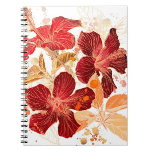 Cuaderno Flor del hibisco - pintura 2 de la acuarela