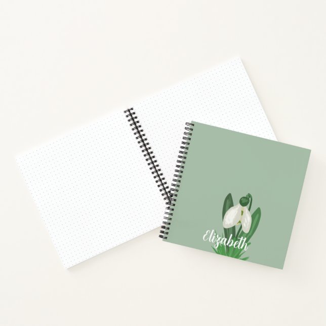 Cuaderno Flor delicada de Galanthus de primavera  (Interior)