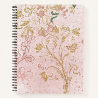 Cuaderno Flor diseñada Purpurinoso