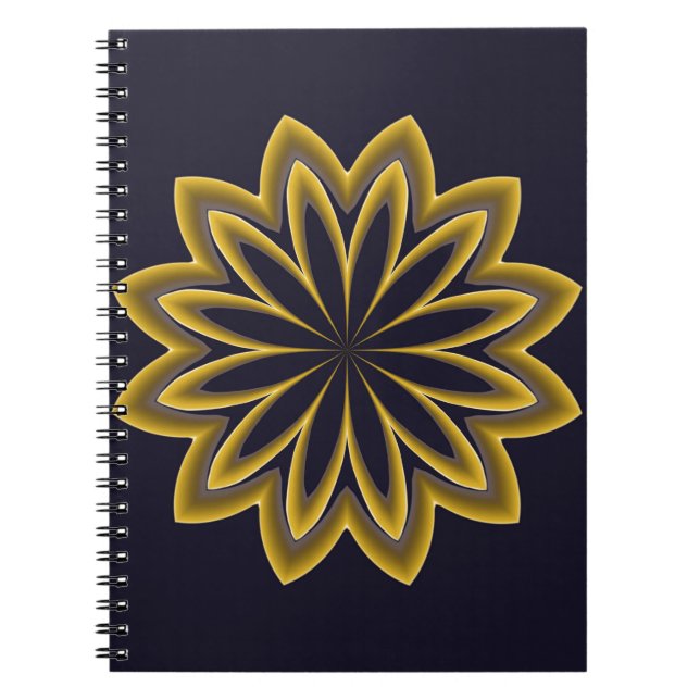 Cuaderno Flor Dorada Abstracta (Frente)