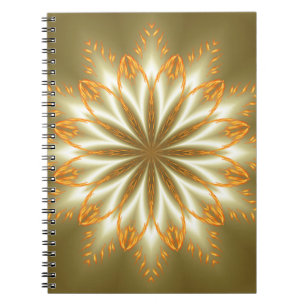 Cuaderno Flor dorada y plateada abstracta para Navidad