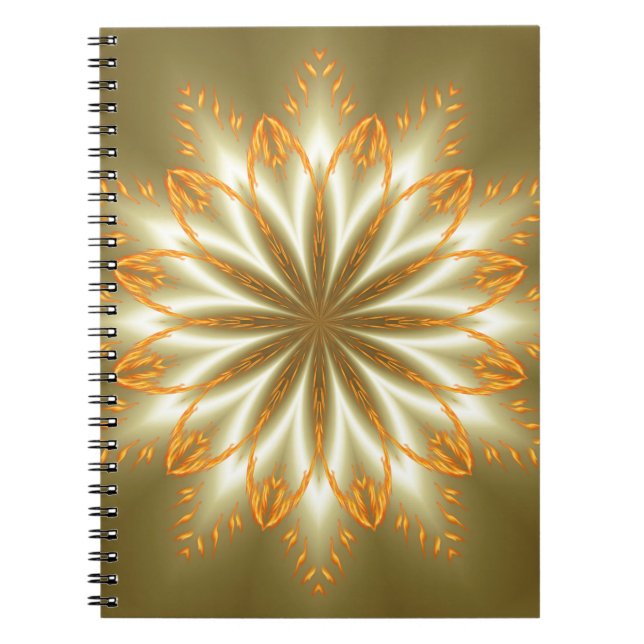 Cuaderno Flor dorada y plateada abstracta para Navidad (Frente)