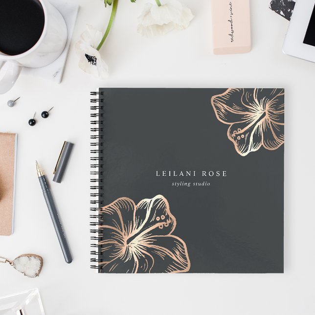 Cuaderno Flor elegante de cobre hibiscus (Subido por el creador)