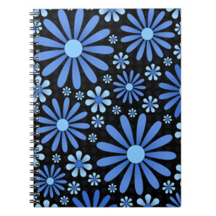 Cuaderno Flor estética floral malhumorada azul medianoche