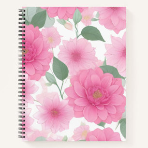 Cuaderno Flor estética rosa bonito Serene Encanto floral