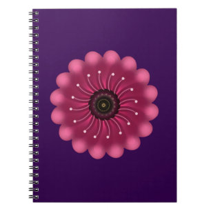 Cuaderno Flor Fantasía Rosa Brillante Floral Neon Abstrac