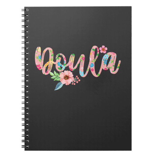 Cuaderno Flor florida, bebé curado, Doula (Frente)