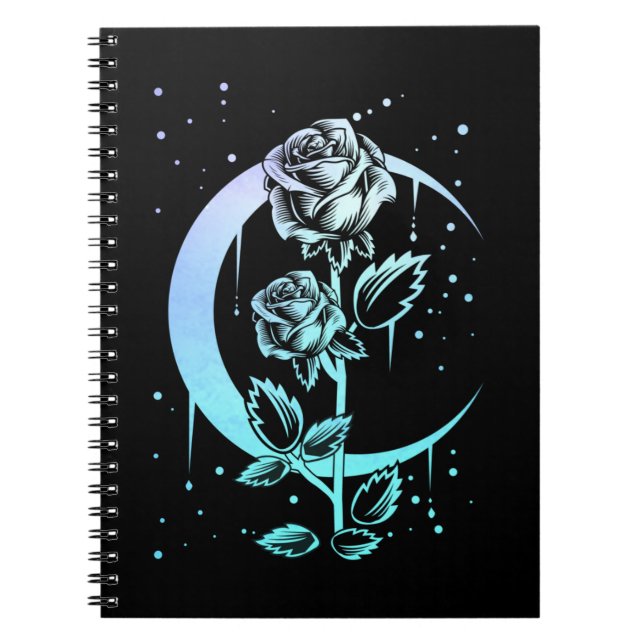 Cuaderno Flor gótica de luna creciente brujería (Frente)
