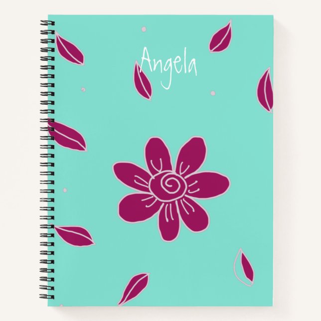 Cuaderno Flor grande 1 Personalizable portátil (Anverso)
