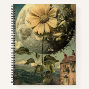 Cuaderno Flor iluminada por luna y encanto vintage