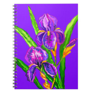 Cuaderno Flor Iris - Púrpura - Añadir Su Foto /Texto / Nomb