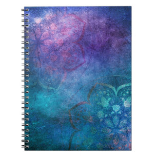 Cuaderno Flor Lotus elegante y turquesa