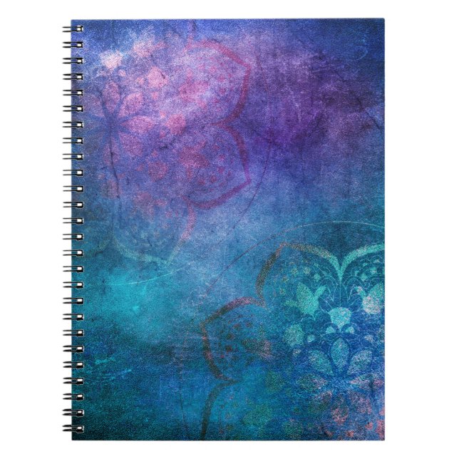 Cuaderno Flor Lotus elegante y turquesa (Frente)