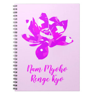 Cuaderno Flor Lotus espiritual rosa y blanca