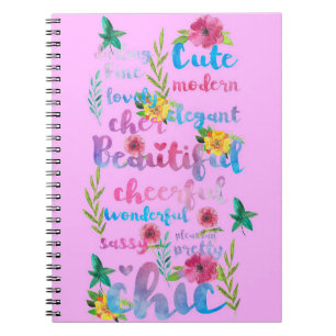 Cuaderno Flor Lover Flor Cute Moderna Hermosa