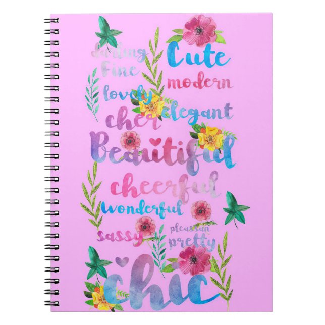 Cuaderno Flor Lover | Flor Cute Moderna Hermosa (Frente)