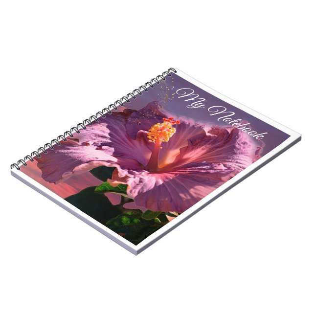 Cuaderno Flor malva - bloc de notas en espiral (Lado Izquierdo)