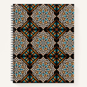 Cuaderno Flor Mandala Tejido Espiral portátil