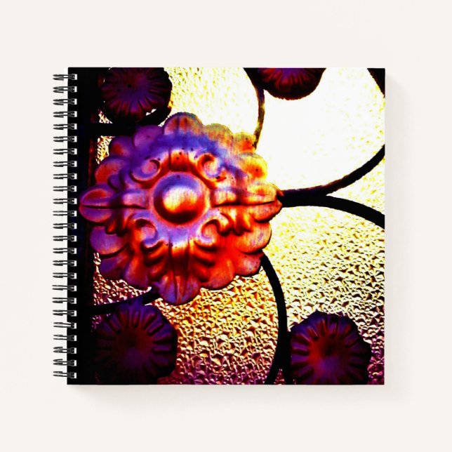 Cuaderno Flor metalizado (Anverso)