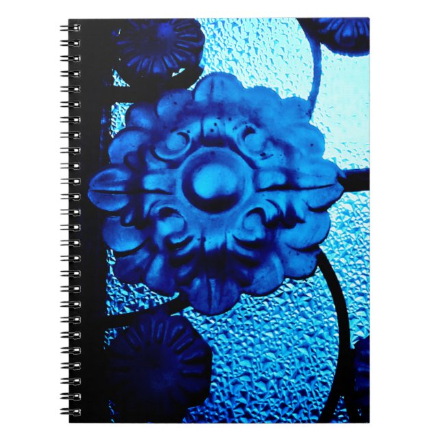 Cuaderno Flor Metalizado azul (Frente)