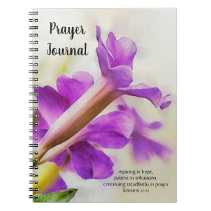 Cuaderno Flor morada Arte Fe Biblia Verse Journal