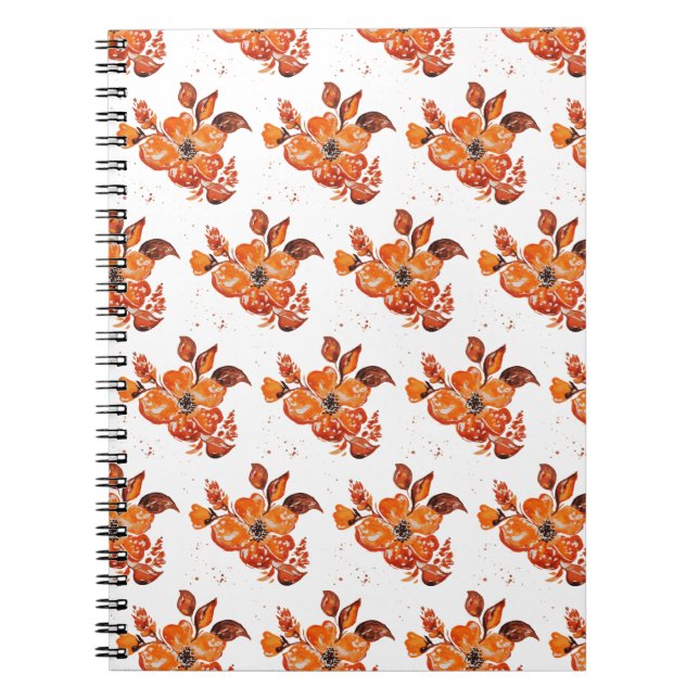Cuaderno Flor naranja acuarela (Frente)