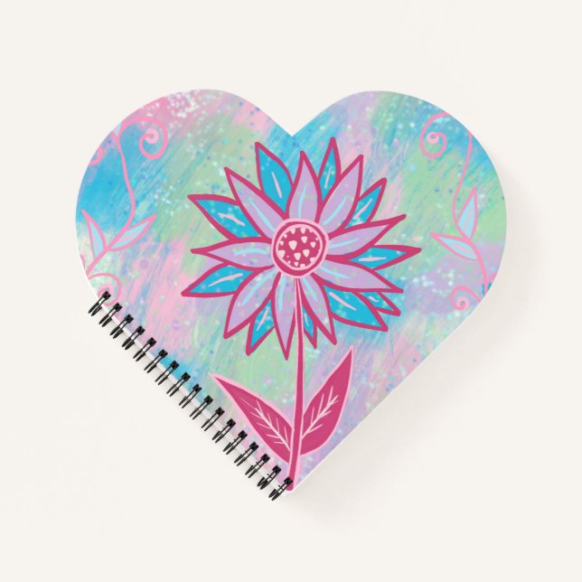 Cuaderno Flor Pastel dibujada a mano (Anverso)