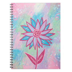 Cuaderno Flor Pastel dibujada a mano