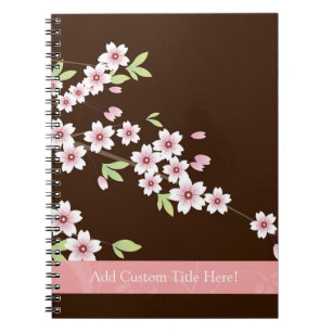 Cuaderno Flor personalizada de dogwood rosa/marrón