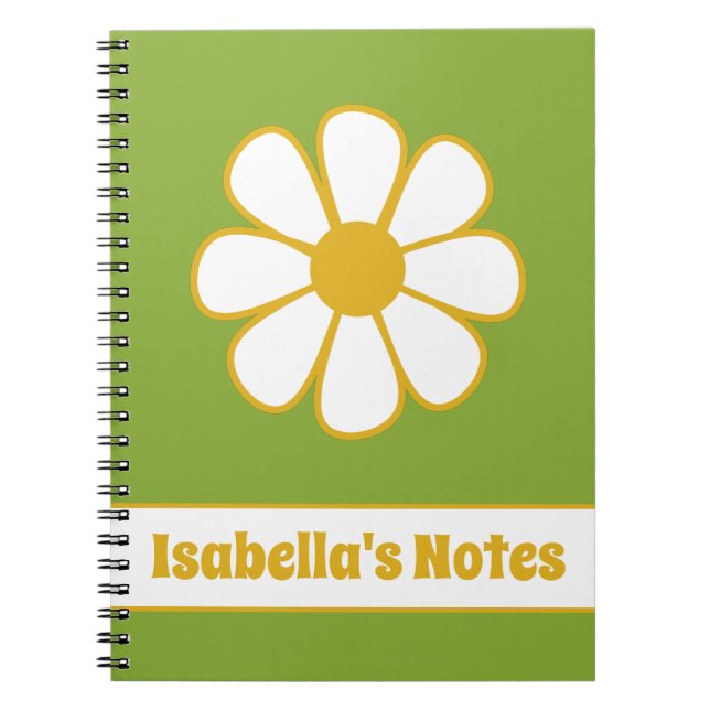 Cuaderno Flor Personalizada Retro (Frente)