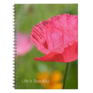 Cuaderno Flor preciosa de amapola de Islandia rosa (mi foto
