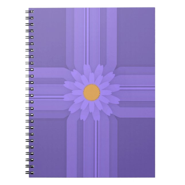 Cuaderno Flor púrpura simple en la modernidad cruzada (Frente)