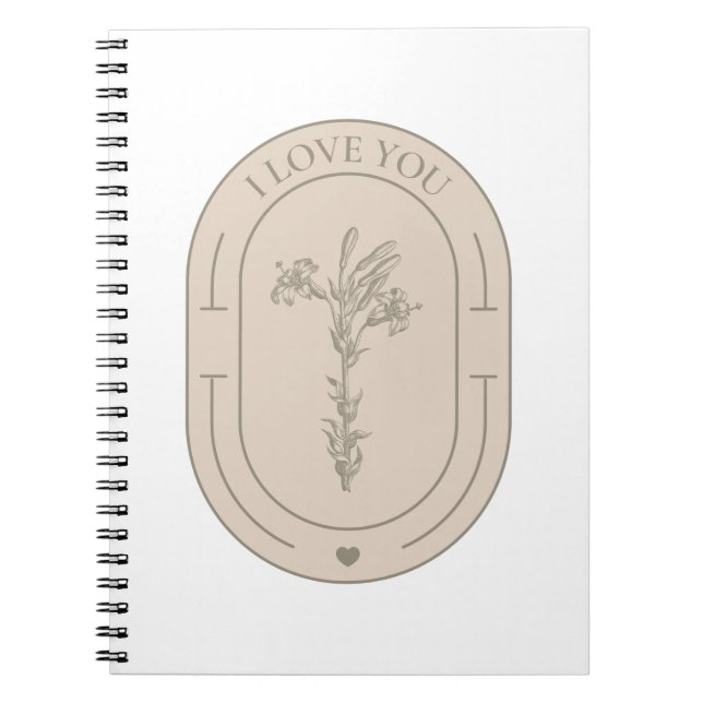 Cuaderno Flor que te amo - San Valentín (Frente)