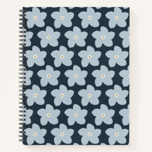 Cuaderno Flor Retro Azul Claro y Azul Marino