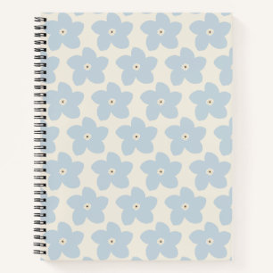 Cuaderno Flor Retro Azul Claro y Crema