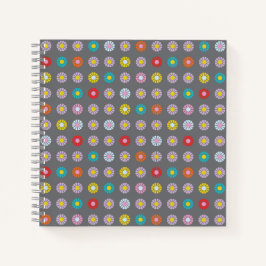 Cuaderno Flor retro colorida