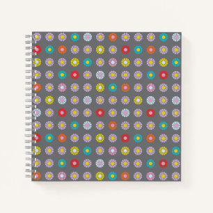 Cuaderno Flor retro colorida