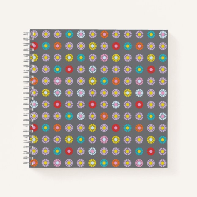Cuaderno Flor retro colorida (Anverso)