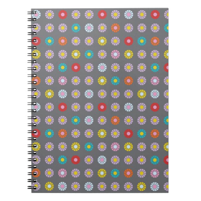 Cuaderno Flor retro colorida (Frente)