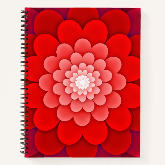Cuaderno Flor roja abstracta-58566 (Anverso)