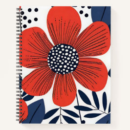 Cuaderno Flor roja gigante